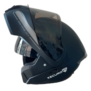 CASCOS-ABATIBLES XR-926 DOT XECURO ROCK NEGRO-GRIS BRILLO VISOR HUMO XL