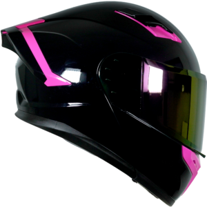 XR-217 DOT XECURO-PRO NEGRO BRILLO SP ROSADO-BRILLO VISOR MORADO M