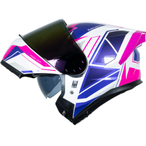 XR-217 DOT XECURO-PRO NOX BLANCO-MORADO BRILLO VISOR MORADO M