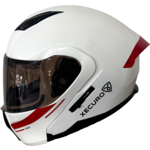 XR-926 DOT XECURO ROCK BLANCO-ROJO BRILLO VISOR HUMO