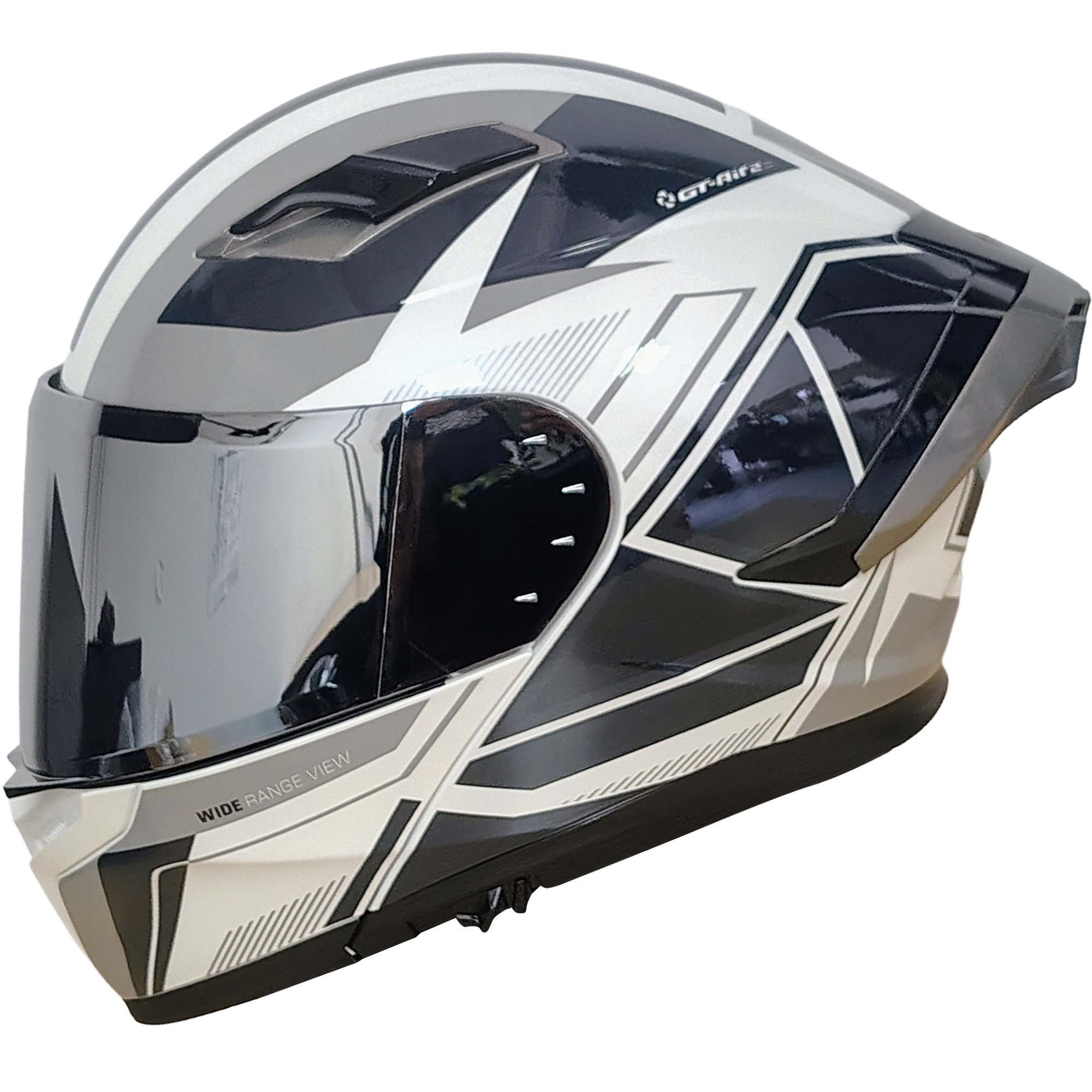 XR-217 DOT XECURO-PRO NOX BLANCO-GRIS BRILLO VISOR PLATEADO - Imagen 2