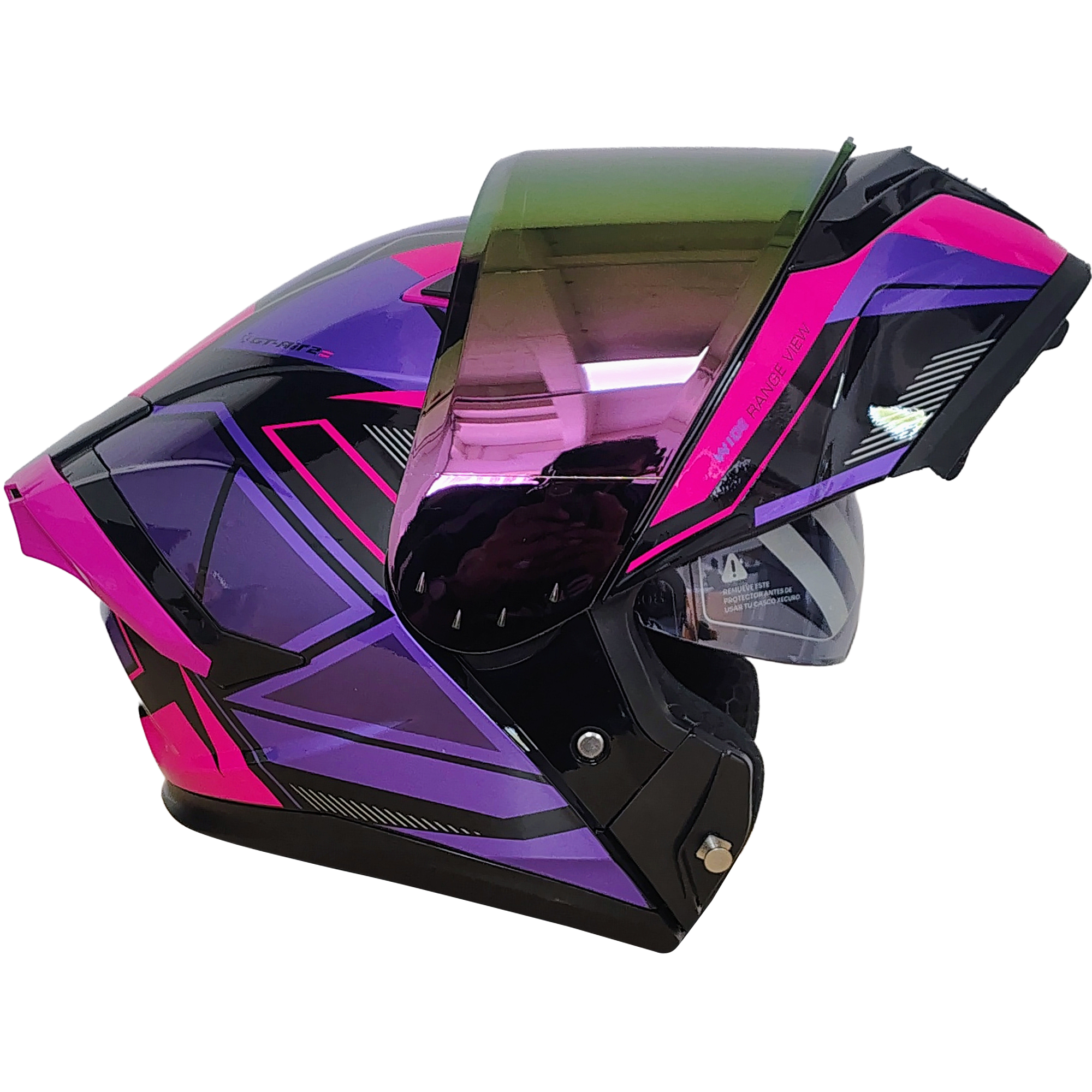 XR-217 DOT XECURO-PRO NOX NEGRO-MORADO BRILLO VISOR MORADO