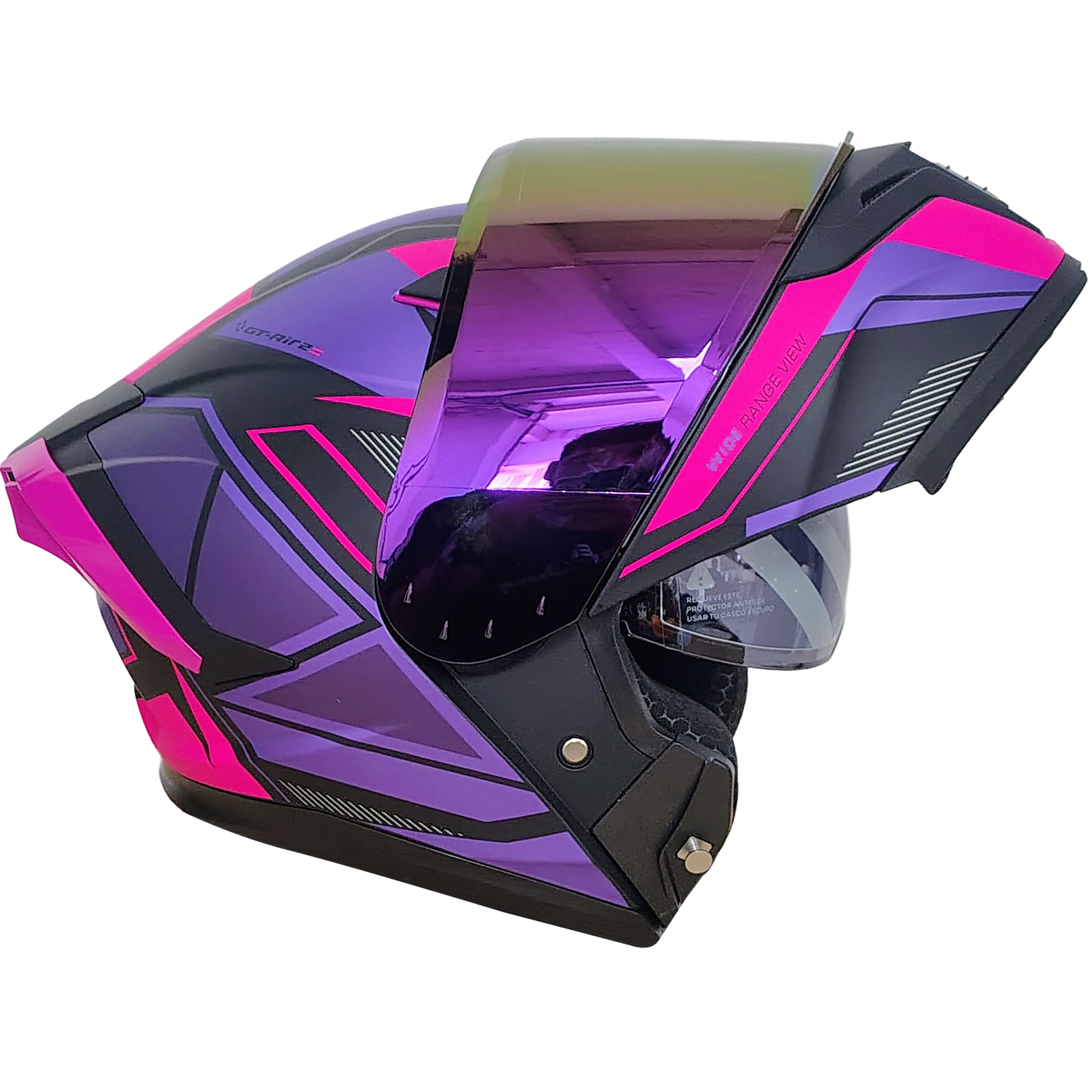 XR-217 DOT XECURO-PRO NOX NEGRO-MORADO MATE VISOR MORADO - Imagen 3