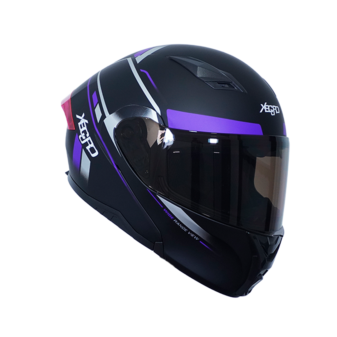 XR-926 DOT XECURO CHAMPION MORADO MATE VISOR HUMO - Imagen 2