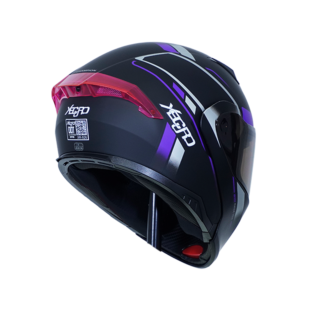 XR-926 DOT XECURO CHAMPION MORADO MATE VISOR HUMO - Imagen 6