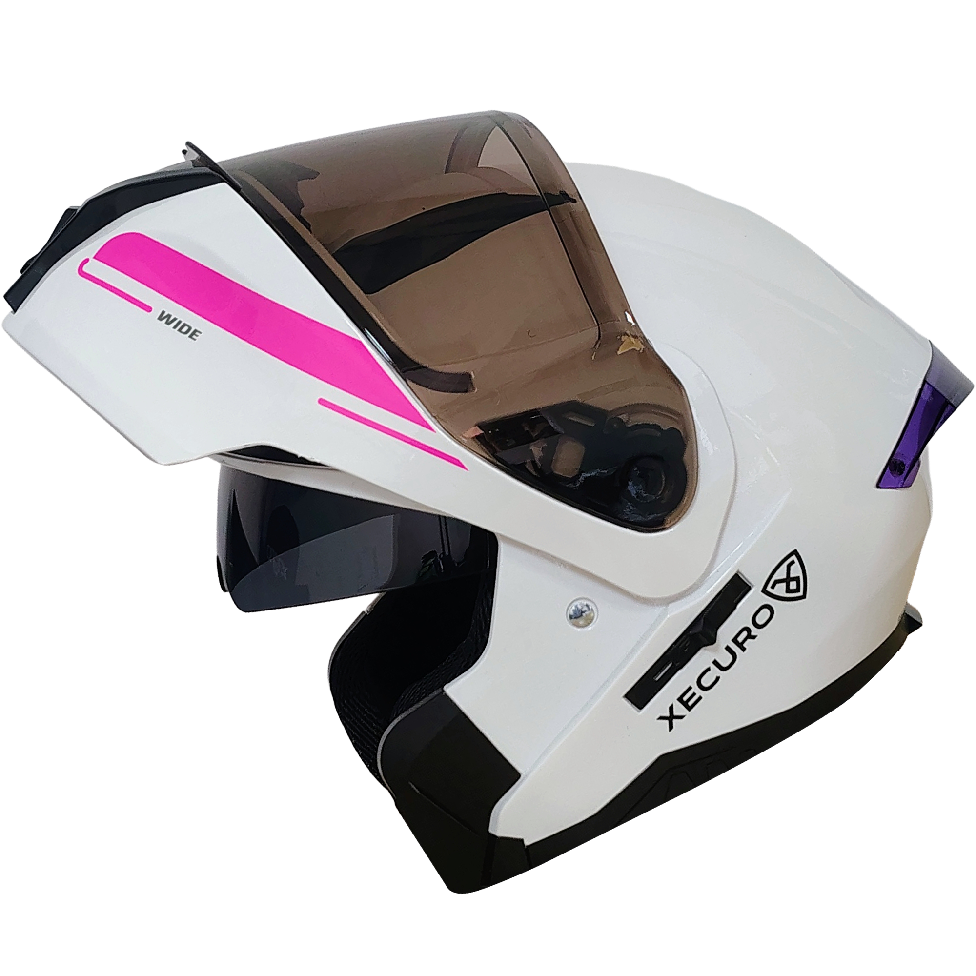 XR-926 DOT XECURO ROCK BLANCO-ROSADO BRILLO SP MORADO VISOR HUMO - Imagen 2
