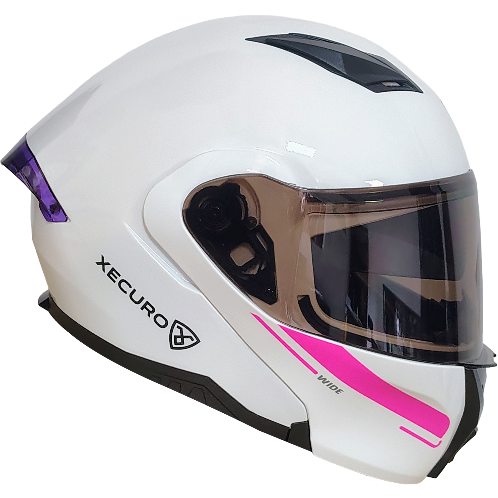 XR-926 DOT XECURO ROCK BLANCO-ROSADO BRILLO SP MORADO VISOR HUMO - Imagen 3