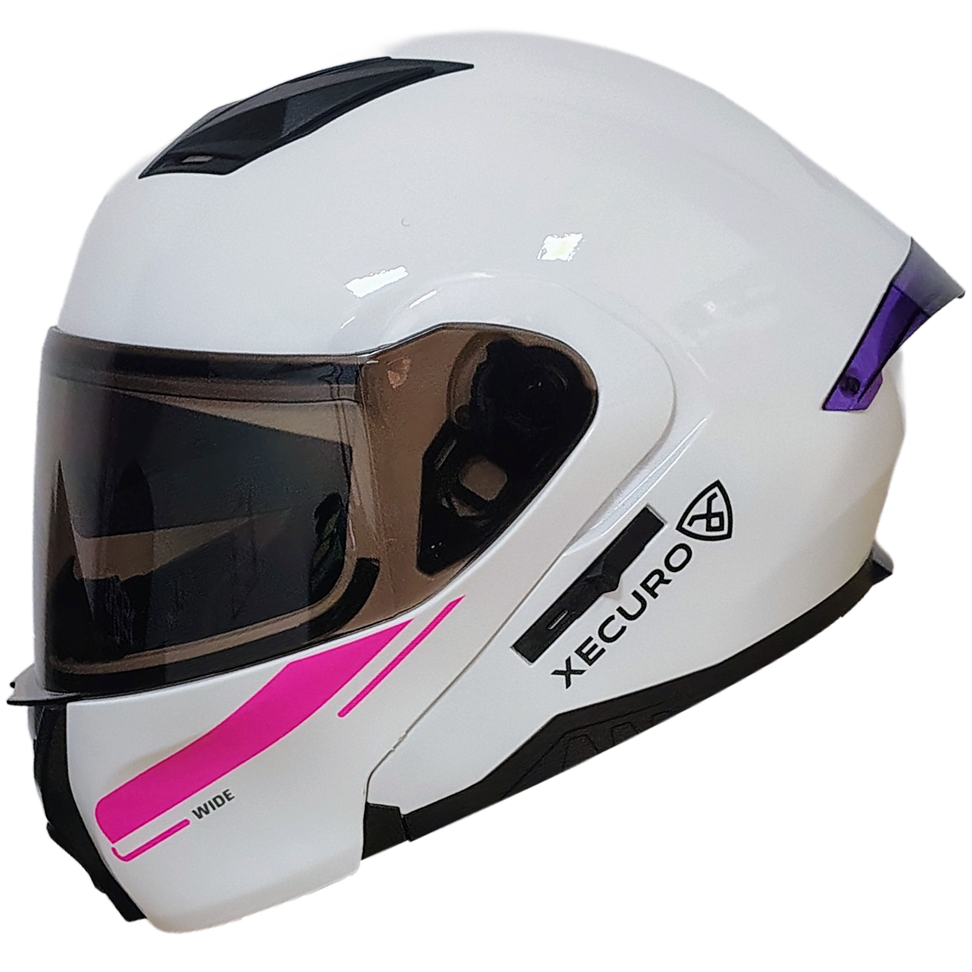 XR-926 DOT XECURO ROCK BLANCO-ROSADO BRILLO SP MORADO VISOR HUMO - Imagen 5