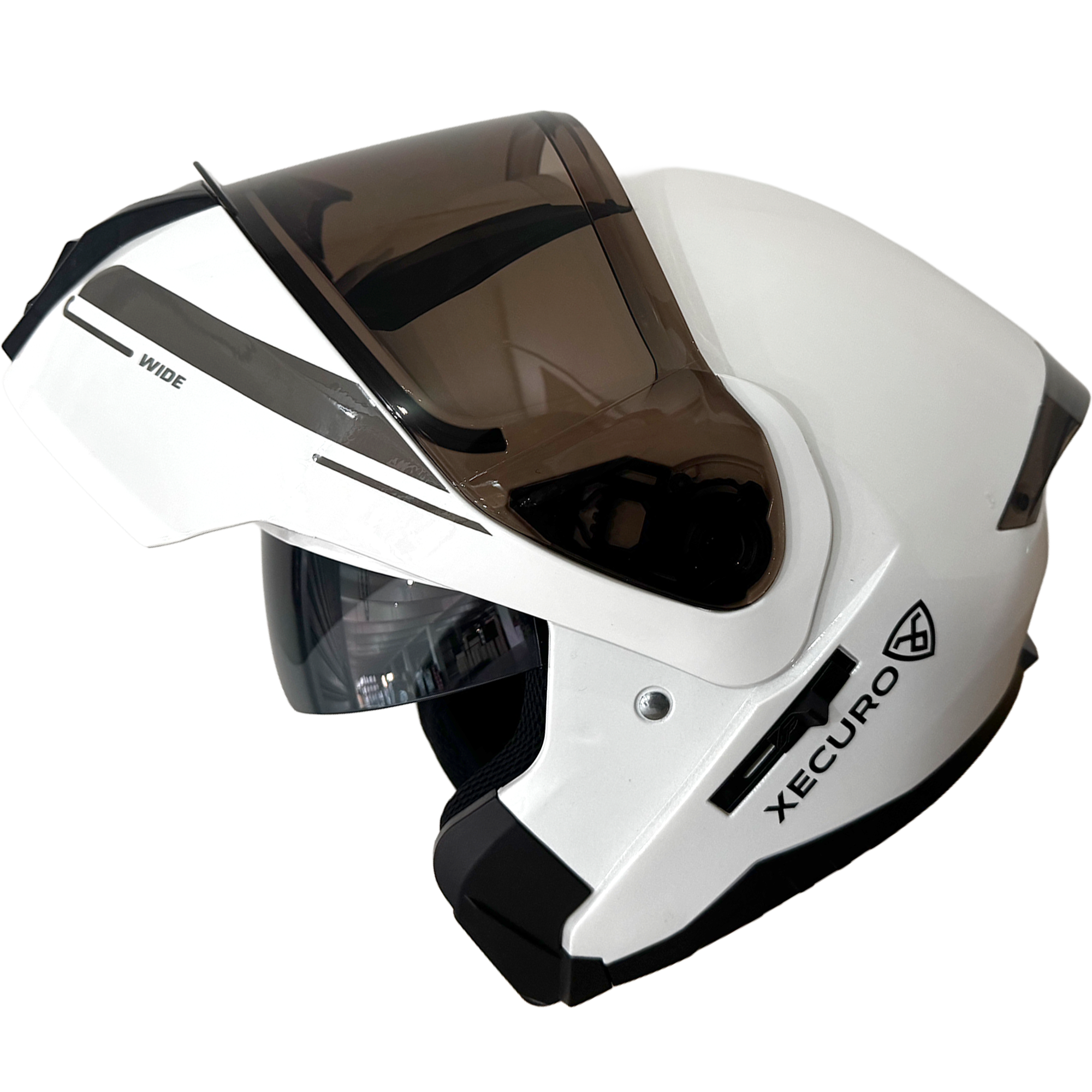 XR-926 DOT XECURO ROCK BLANCO-GRIS BRILLO VISOR HUMO - Imagen 2