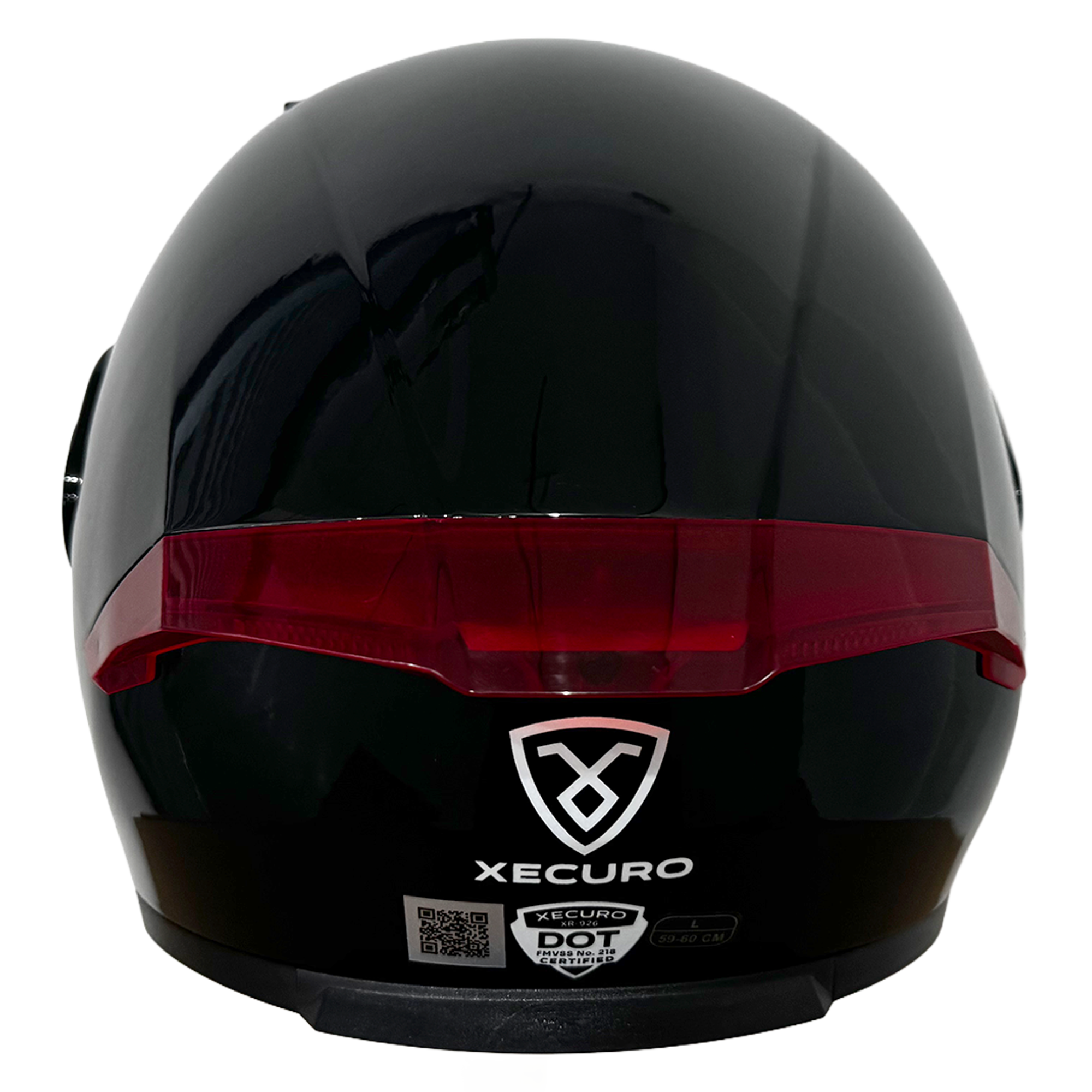 XR-926 DOT XECURO ROCK NEGRO-ROJO BRILLO VISOR HUMO