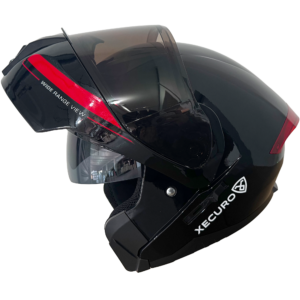 XR-926 DOT XECURO ROCK NEGRO-ROJO BRILLO VISOR HUMO