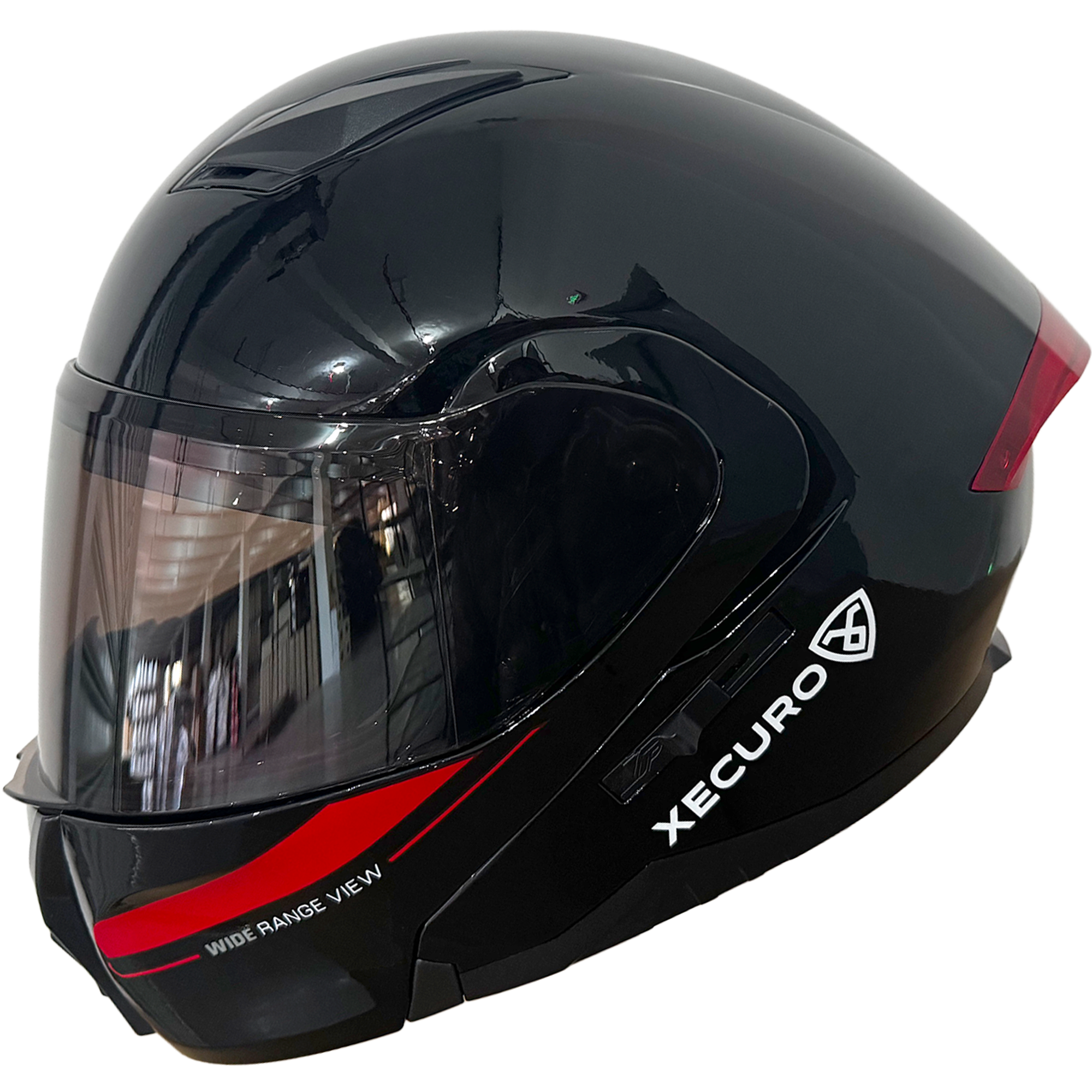 XR-926 DOT XECURO ROCK NEGRO-ROJO BRILLO VISOR HUMO - Imagen 3