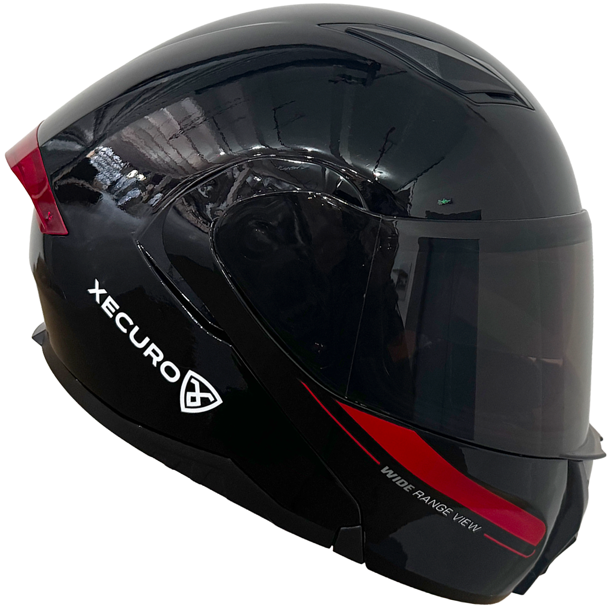 XR-926 DOT XECURO ROCK NEGRO-ROJO BRILLO VISOR HUMO - Imagen 5