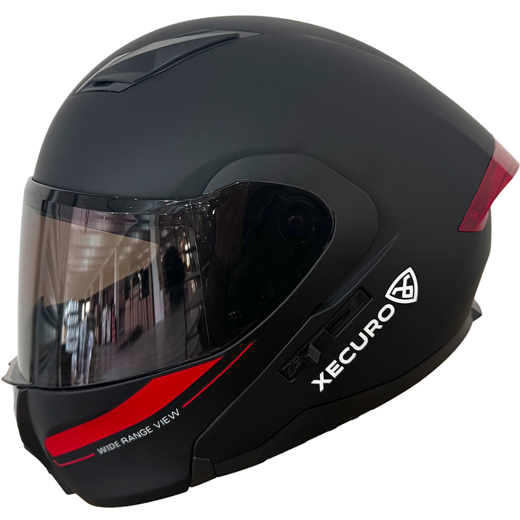 XR-926 DOT XECURO ROCK NEGRO-ROJO MATE VISOR HUMO