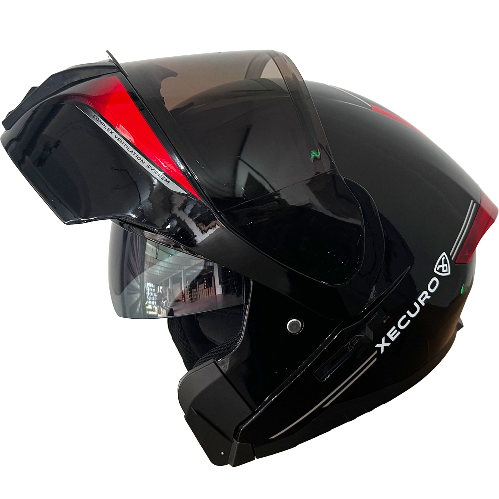 XR-926 DOT XECURO URBAN ROJO BRILLO VISOR HUMO - Imagen 3