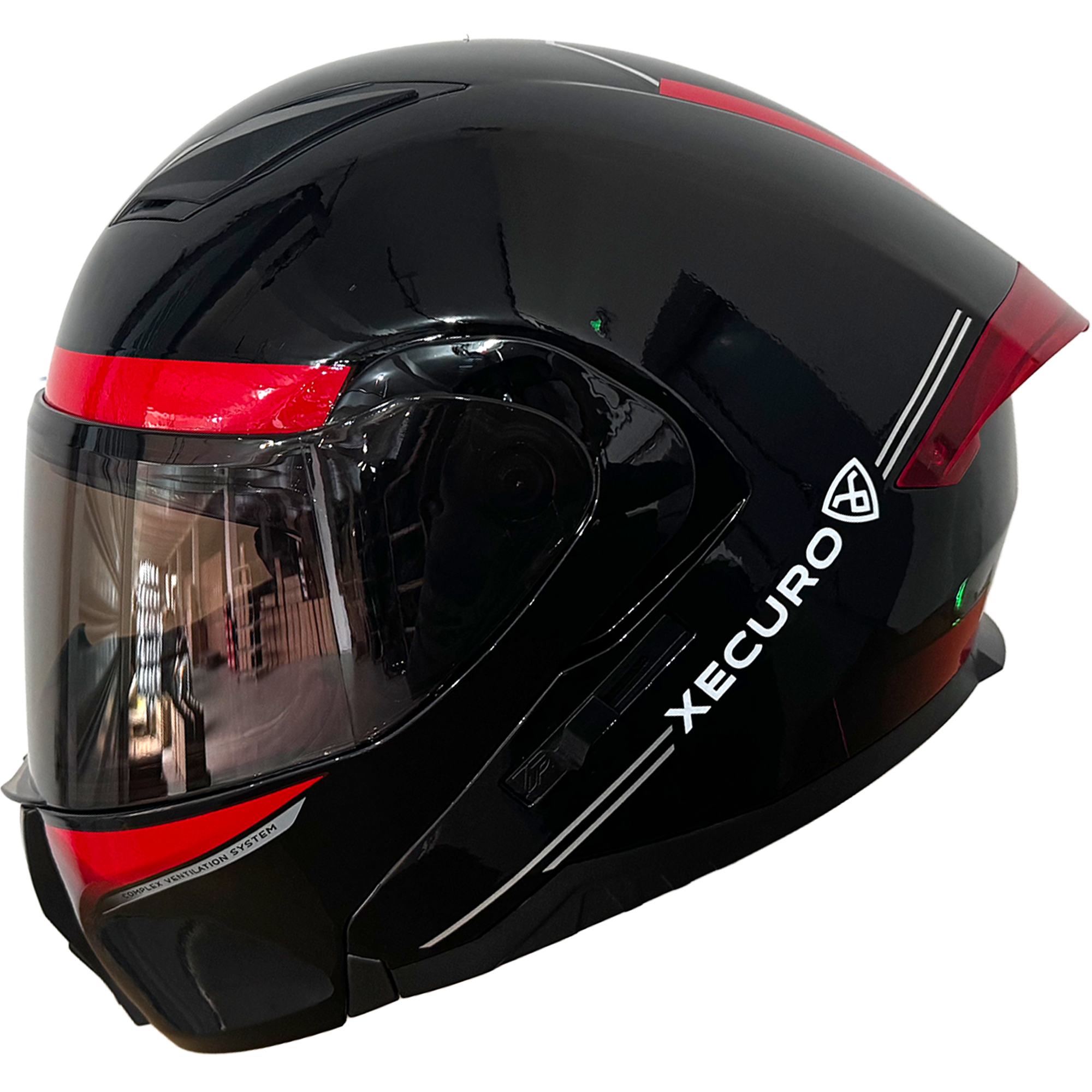 XR-926 DOT XECURO URBAN ROJO BRILLO VISOR HUMO - Imagen 4