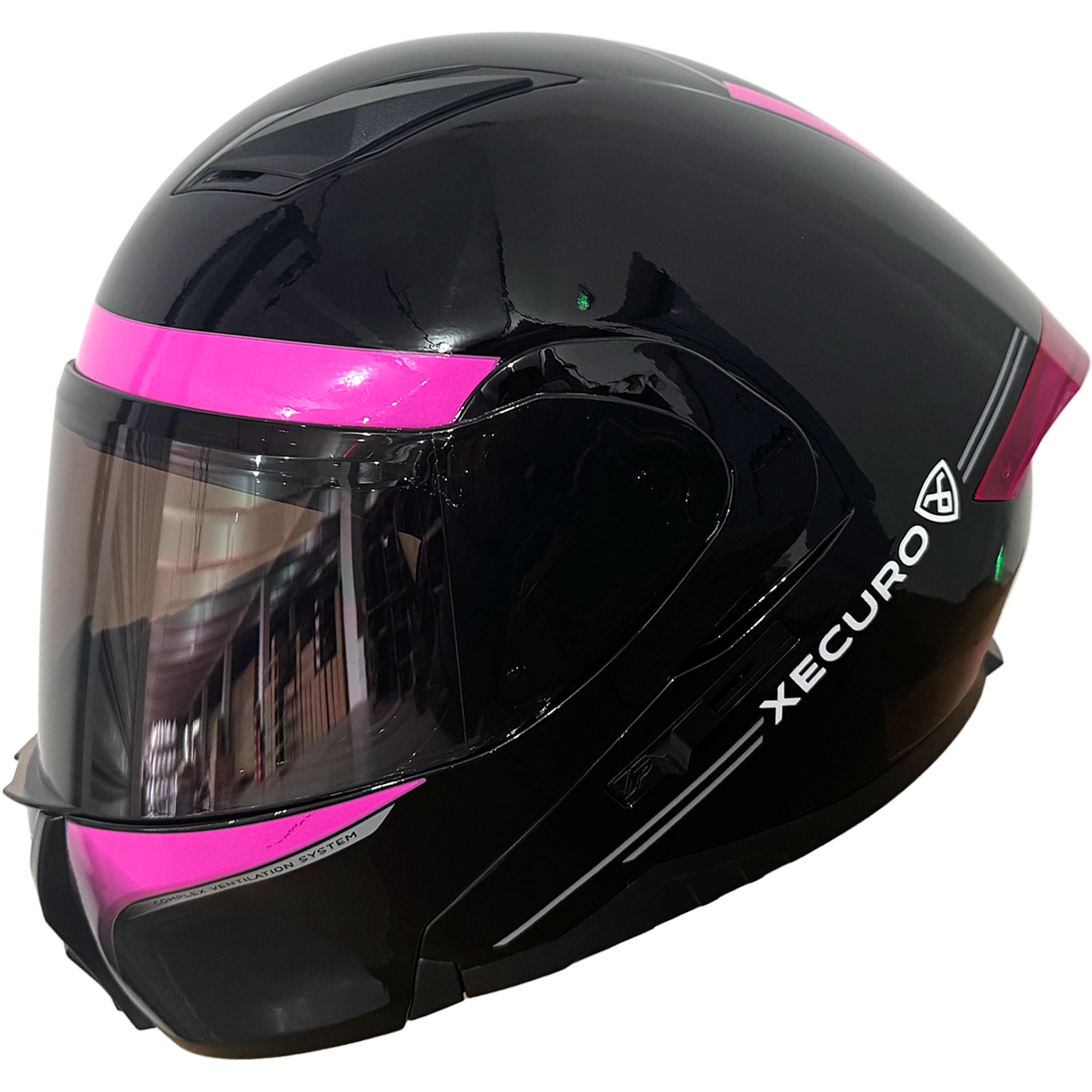 XR-926 DOT XECURO URBAN ROSADO BRILLO VISOR HUMO - Imagen 4