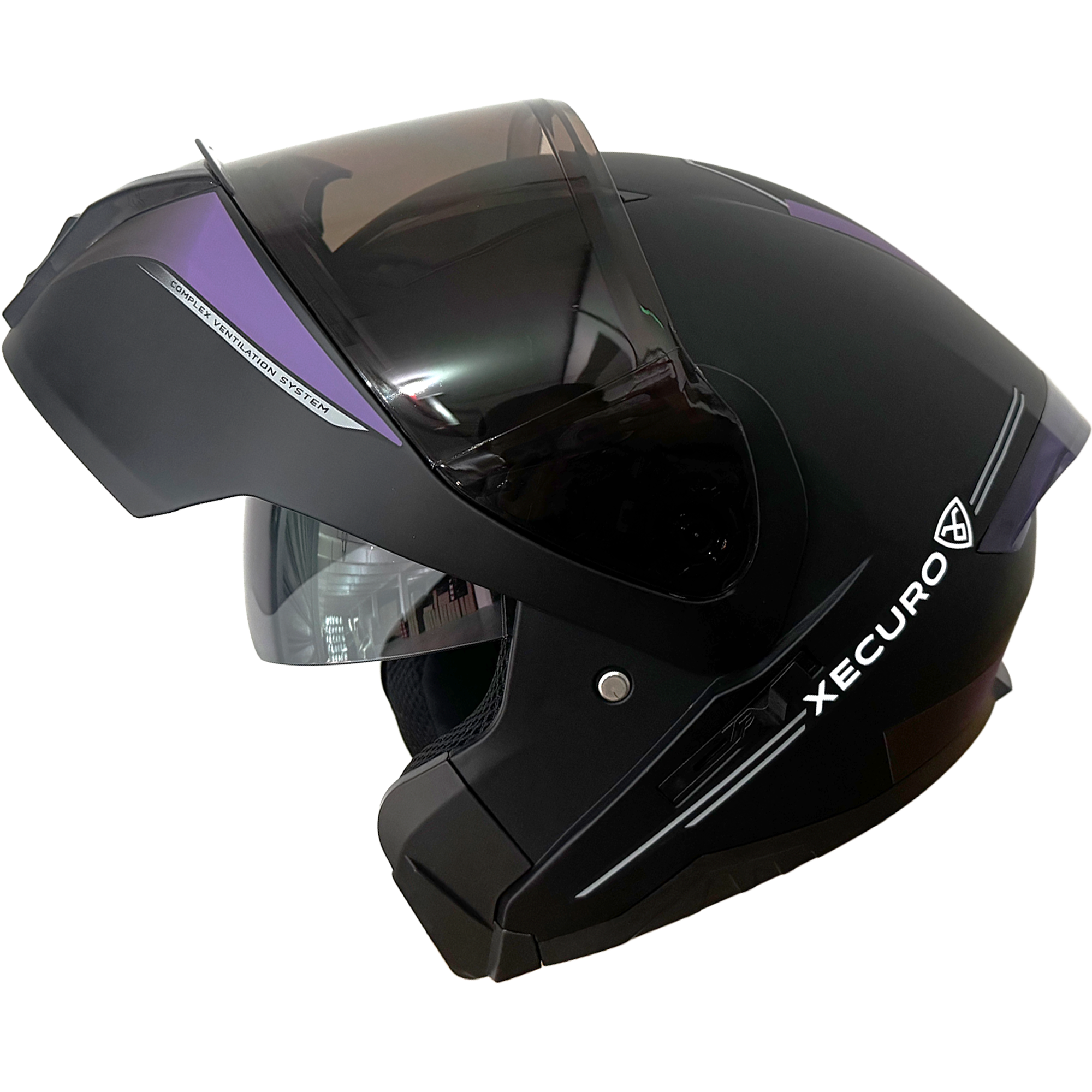XR-926 DOT XECURO URBAN MORADO MATE VISOR HUMO - Imagen 3