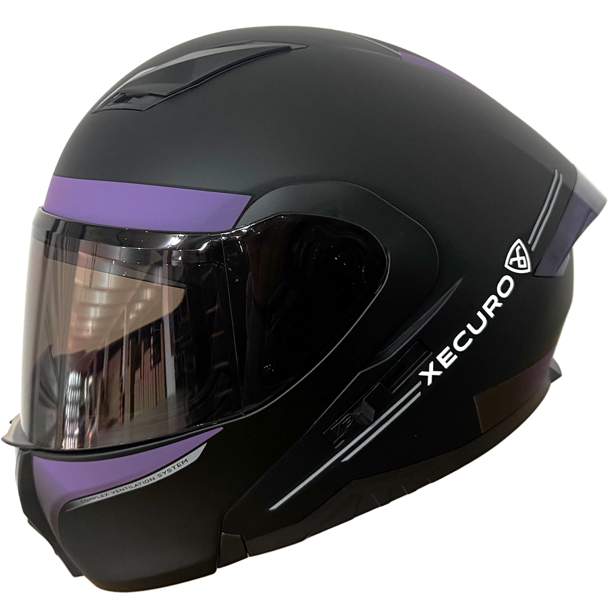 XR-926 DOT XECURO URBAN MORADO MATE VISOR HUMO - Imagen 4