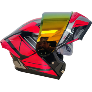 XR-217 DOT XECURO-PRO NOX GRIS-ROJO BRILLO VISOR ROJO