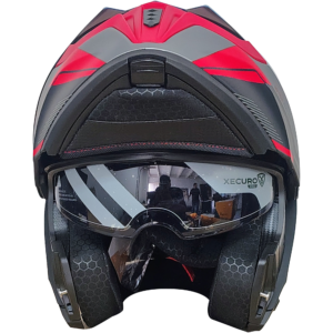 XR-217 DOT XECURO-PRO NOX GRIS-ROJO MATE VISOR ROJO
