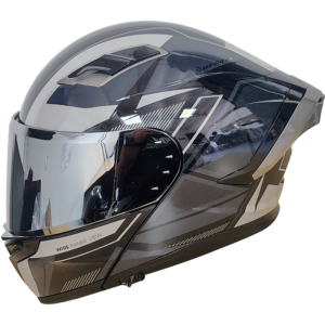 XR-217 DOT XECURO-PRO NOX NEGRO-GRIS BRILLO VISOR PLATEADO