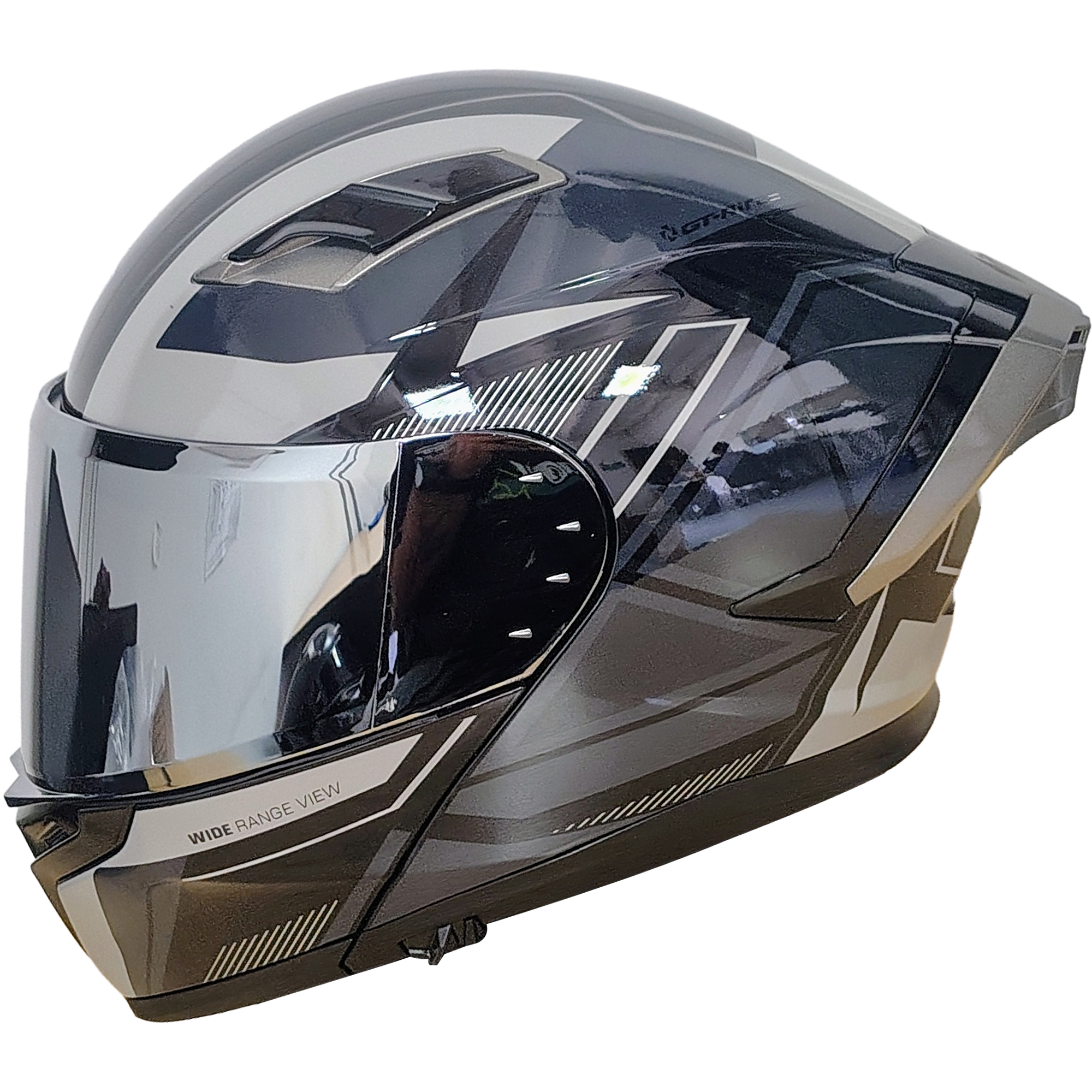 XR-217 DOT XECURO-PRO NOX NEGRO-GRIS BRILLO VISOR PLATEADO - Imagen 5